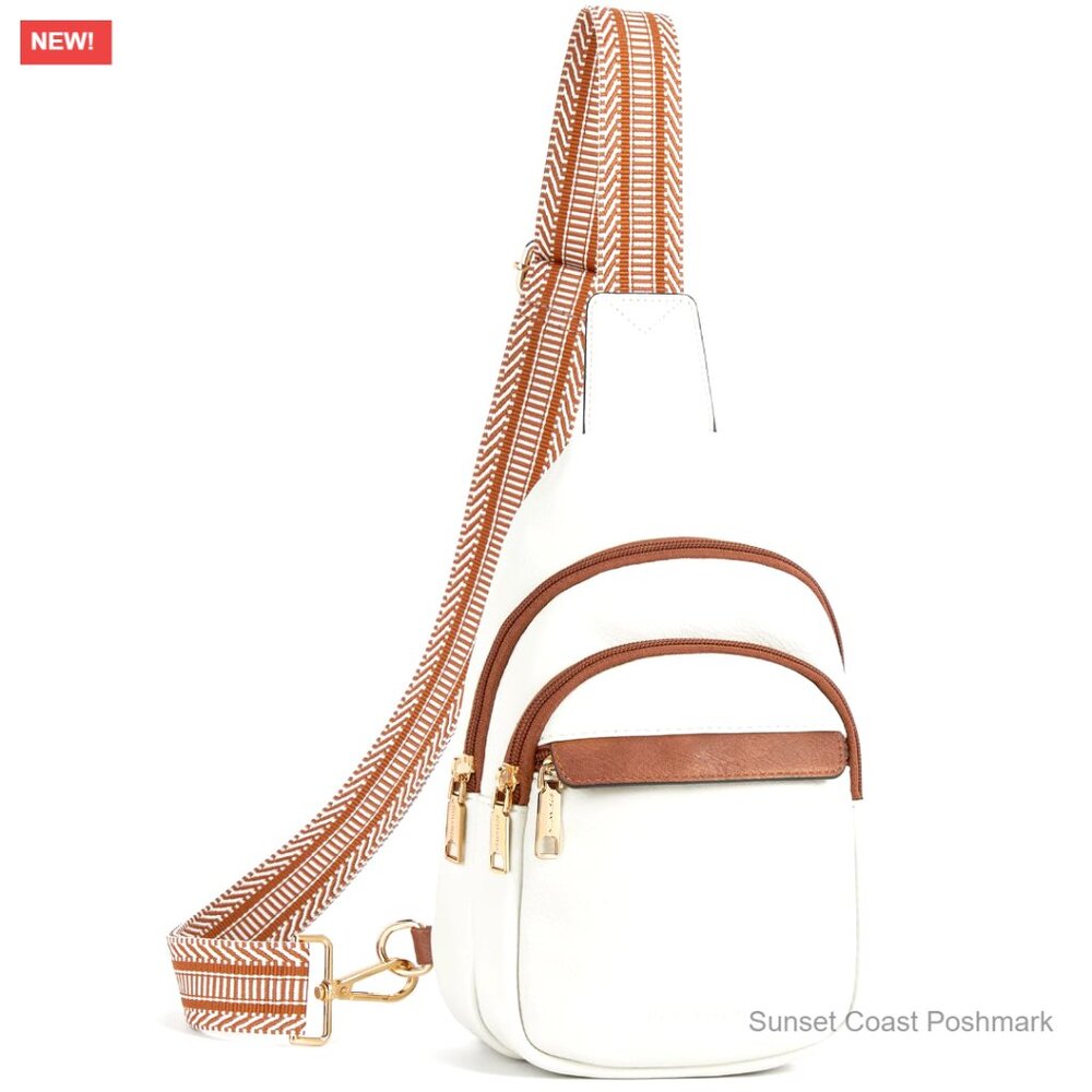 Leather Crossbody Sling Bag Minimal Chic Travel Fanny Pack Adjustable Strap